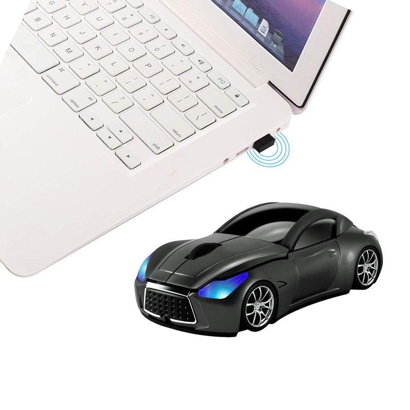 elec Space Cool Sport Car Shape 2.4GHz Wireless Mouse Optical Cordless Mice with USB Receiver for PC Laptop Computer 1600DPI 3 Buttons - Image 2